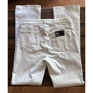 Anthropologie PAIGE Hourglass High Rise Boot Jeans Size 30 in Crisp White